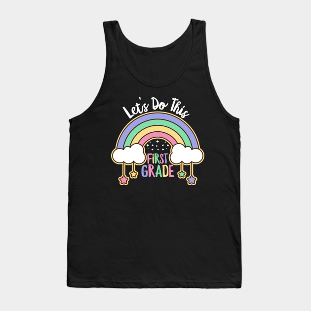 First Grade Rainbow Girls Boys Teacher Team 1st Grade Squad Back To School Tank Top by UniqueTeeDesigns